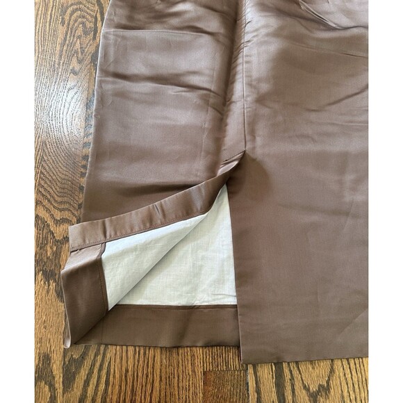 J Crew Brown 100% Silk Pencil Skirt‎ Lined Preppy Glam Party Office Academia 10 - Picture 6 of 6